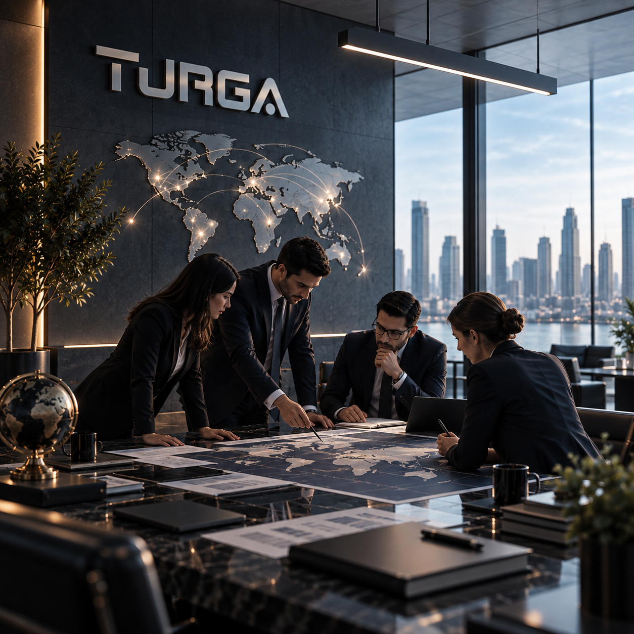 Turga ekibi birlikte strateji çalışması yaparken